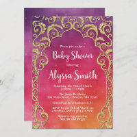 Convite ao Chá de fraldas de Noites em Árabe