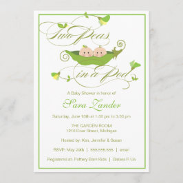 Convite ao Chá de fraldas - Garota e ervilha num P