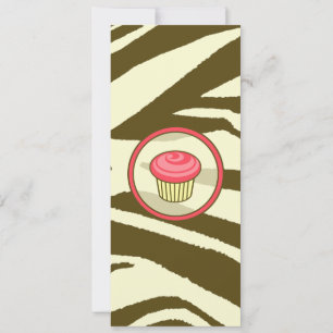 Convite Ao Cupcake - Impressão De Zebra Castanha -