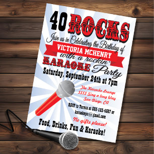 Convite ao estilo Poster de Karaoke Festa de anive
