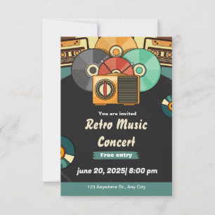 Convite ao Live Music Concert Evento Noturno Mod