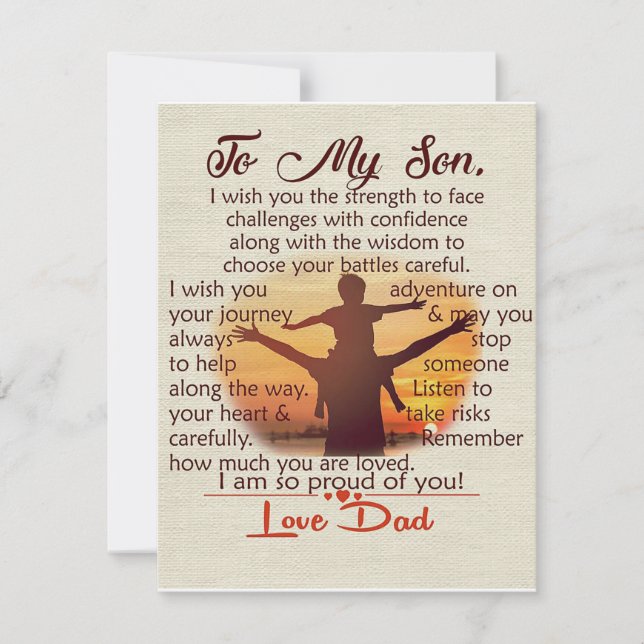 Convite Ao meu filho | Carta Adorável A Ele | (Frente)