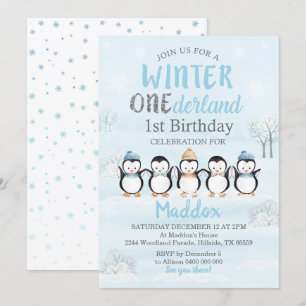 Convite ao primeiro aniversario Pinguim Holanda de