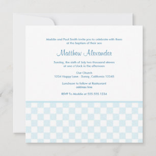 Convite ao Quadrado de Gingham Azul