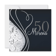 Convite ao Quadrado Negro Elegante