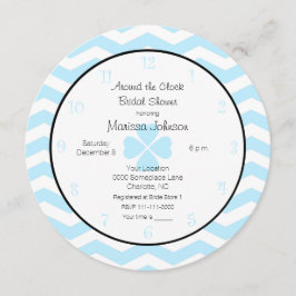 Convite Ao redor do Chá de panela de relógio em azul