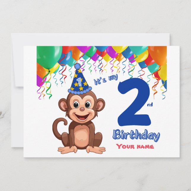 Convite ao segundo aniversário, Personalização do  (Frente)