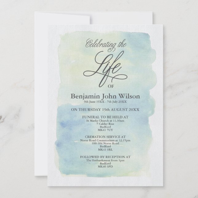 Convite ao Serviço Memorial (Frente)