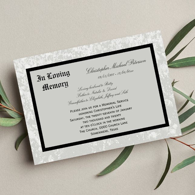 Convite ao Serviço Memorial — Design Clássico (Criador carregado)