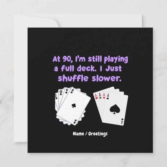Convite Aos 90 Anos Ainda Estou Jogando Com Um Baralho Com (Frente)