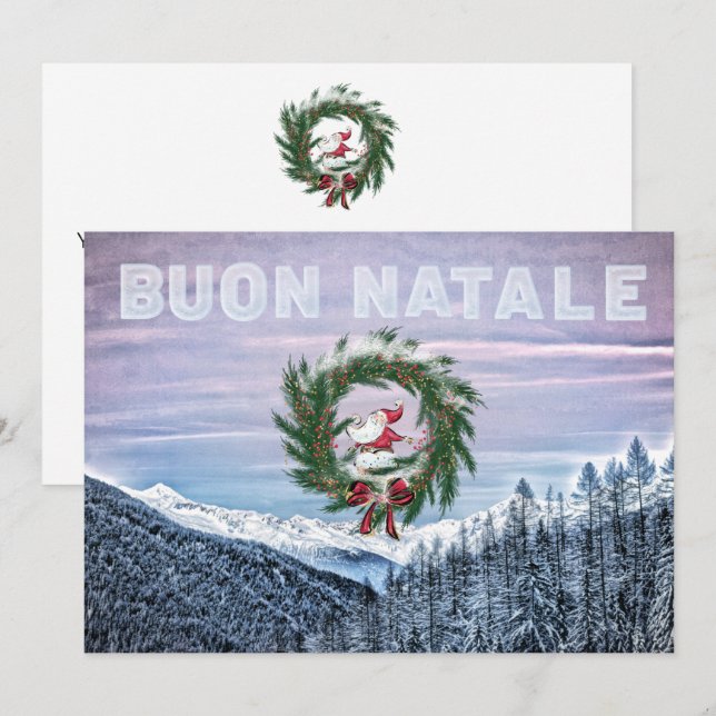 Convite * AP20 BEM COMO NATALE Língua Italiana Natal (Frente/Verso)