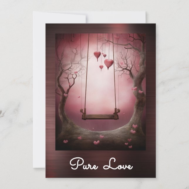 Convite *~* AP51 Namorados Romântico de Corações Swing Ser (Frente)