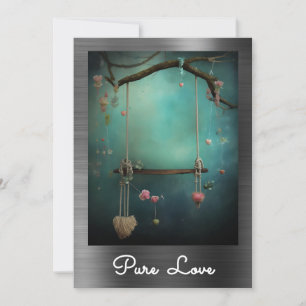 Convite *~* AP51 Namorados Romântico de Corações Swing Ser