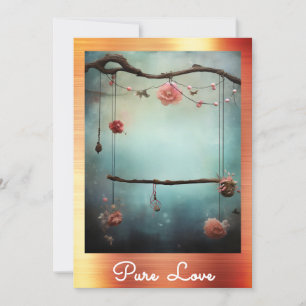 Convite *~* AP51 Namorados Romântico de Corações Swing Ser