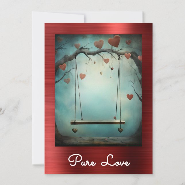 Convite *~* AP51 Namorados Romântico Swing Hearts Serene 9 (Frente)