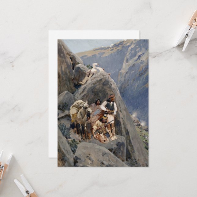 Convite Apache Warriors: Escorregada pela Cavalaria Americ (Frente/Verso In Situ)