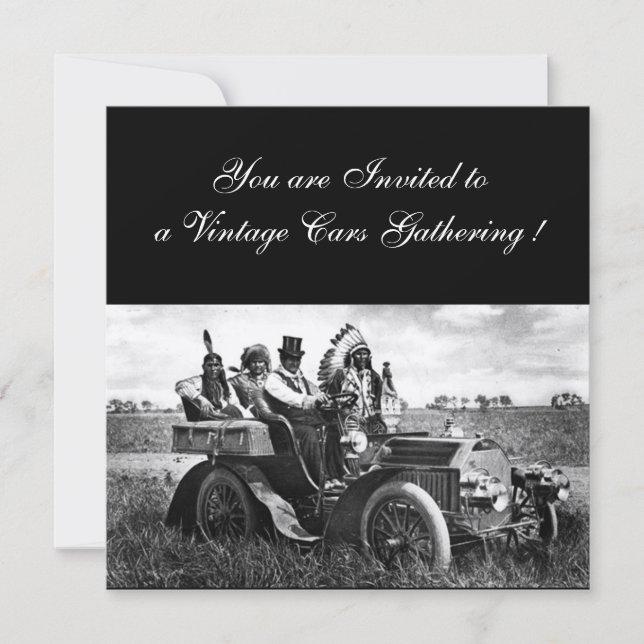 Convite APACHES E GERONIMO CONDUZINDO UM CARRO A MOTOR,cha (Frente)