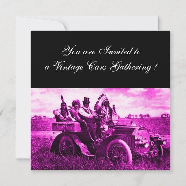 Convite APACHES E GERONIMO CONDUZINDO UM CARRO A MOTOR,cha (Frente)