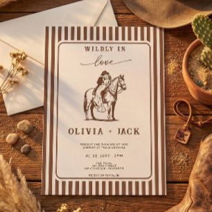 Convite Apaixonadamente Western Cowboy Cavalo Casamento Rú