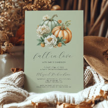 Apaixonado por Chá de fraldas Verde Floral Pumpkin