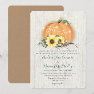 Convite Apaixonado Pumpkin Sunflower & Lights Casamento