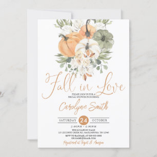 Convite Apaixonando o Chá de panela de outono de Abóbora