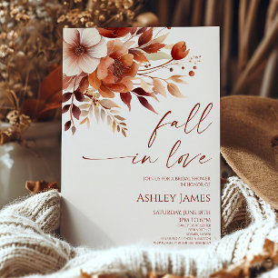 Convite Apaixonar O Chá de panela Floral Rusty Burgundy