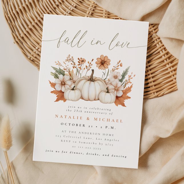 Convite Apaixonar-se Boho Pumpkin Casamento Aniversário (Criador carregado)