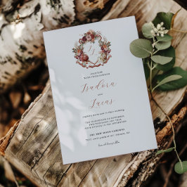 Convite Apaixone-se | Crista de Casamento de Flores de Out