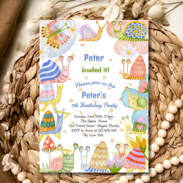 Convite Apanhou-o! Aniversário de caracol (Criador carregado)