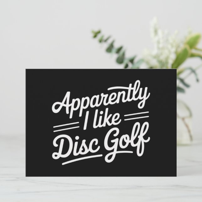 Convite Aparentemente Eu Gosto de Disco Golfe Amante do Go (Em pé/Frente)