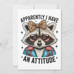 Convite Aparentemente Eu Tenho Uma Atitude Guaxinim Leopar