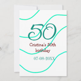 Convite Apelido vermelho verde para aniversário de 50 anos