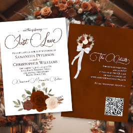 Convite Apenas Adorei Casamento de Código QR Floral de Boh