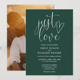 Convite Apenas Ame A Foto Elegante Casamento Verde Emerald