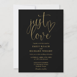 Convite Apenas Ame Tudo Em Um Casamento Preto E Dourado