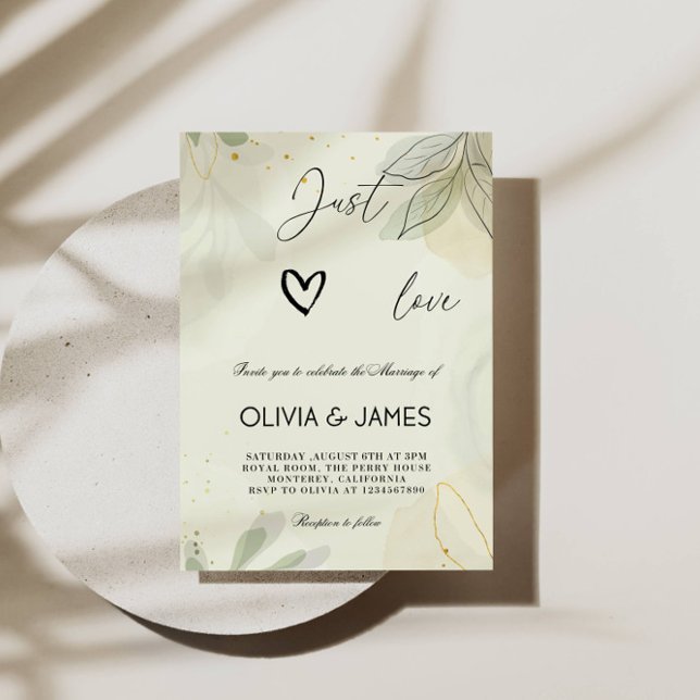 Convite Apenas Amor Casamento Elegante I (Criador carregado)