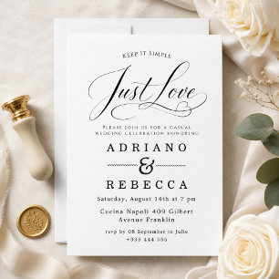 Convite Apenas Amor Casamento Minimalista Moderno