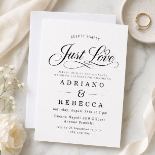 Convite Apenas Amor Casamento Minimalista Moderno