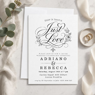 Convite Apenas Amor Casamento Minimalista Moderno