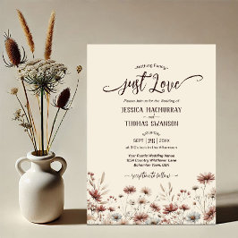 Convite Apenas Amor! Casamento Rustic Boho Chic Wildflower