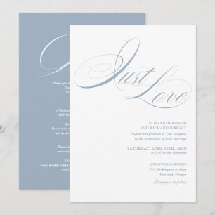 Convite Apenas Amor Elegante Tudo Em Um Casamento Azul Emp