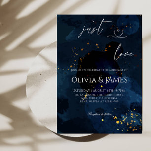 Convite Apenas Amor Luxo Galáxia Festa de Casamento