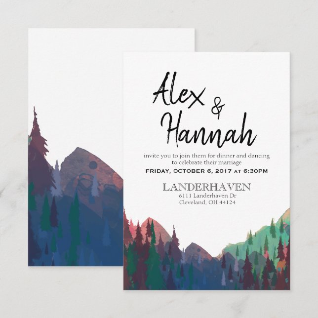 Convite Apenas para Recepção de Casamento (Frente/Verso)