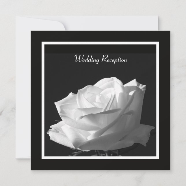 Convite Apenas para Recepção de Casamento com Rosa (Frente)