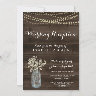 Convite Apenas para Recepção de Casamento Rústic