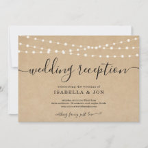 Convite apenas para Recepção de Casamento Rústico