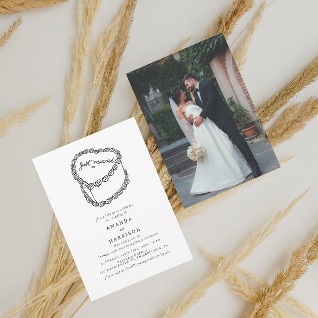 Convite Apenas Recepção de Bolo de Casamento de recem casa (Criador carregado)