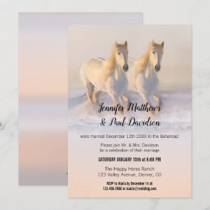 Convite Apenas Recepção de casamento de Cavalos de inver