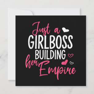Convite Apenas uma chefe de menina construindo seu império